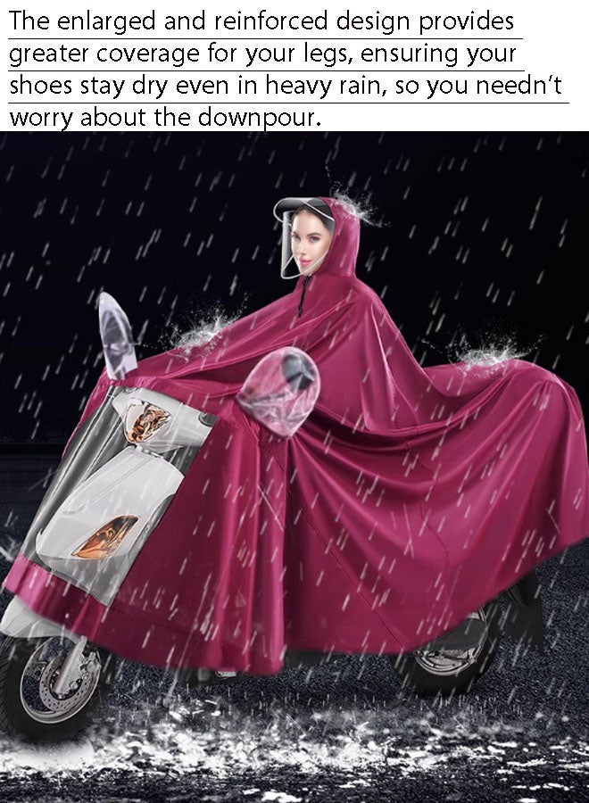 نيوترال باكينج معطف مطر مقاوم للماء بقلنسوة للرجال والنساء للركوب في الهواء الطلق، بتصميم ذي حافتين قابلتين للفصل لحماية الوجه بشكل أكثر شمولية، ومناسب للدراجات الكهربائية الصغيرة ذات العجلتين، والسيارات، والدراجات النارية وغيرها (لون أرجواني) - Image 3