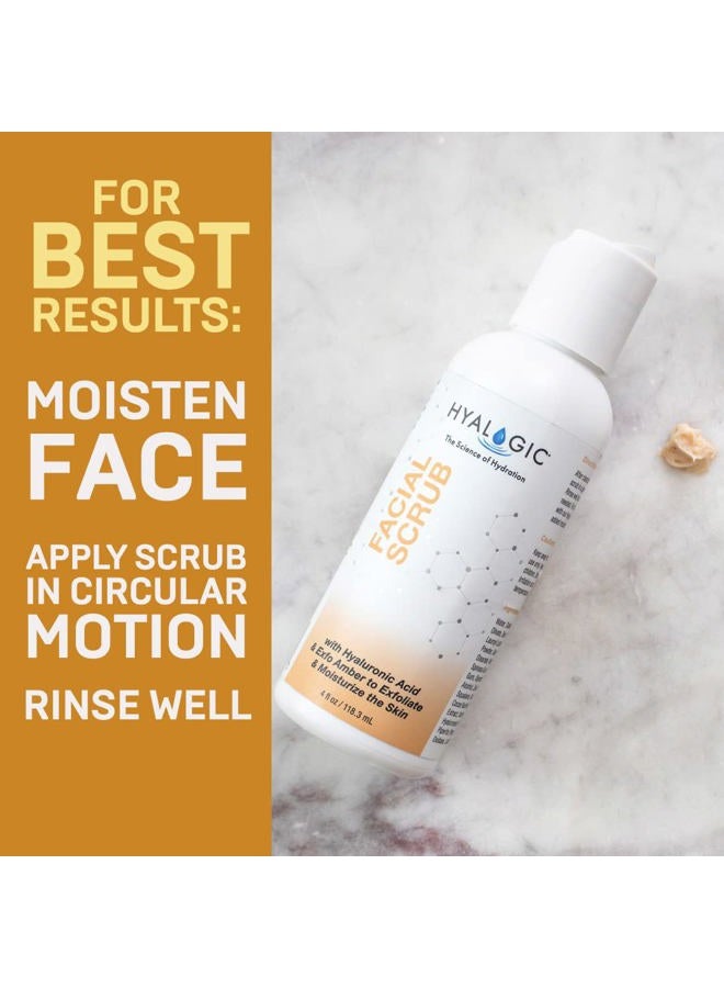 Hyalogic Spa Exfoliating Facial Scrub 4oz - With Hyaluronic Acid, Exfo-Amber & Peppermint Oil - Exfoliate Naturally - 4 Ounce - Image 5