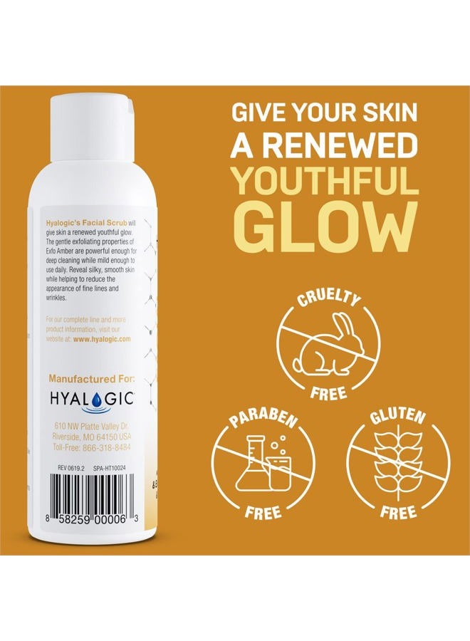 Hyalogic Spa Exfoliating Facial Scrub 4oz - With Hyaluronic Acid, Exfo-Amber & Peppermint Oil - Exfoliate Naturally - 4 Ounce - Image 4