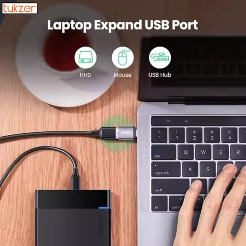 Tukzer Pack of 2, Type C to USB A and USB A to Type C OTG Converter Adapter, USB 3.0, 5 Gbps High-Speed Data Transfer Compatible with Laptop, Smartphone, Tablet, Chargers, ipad, MacBook (Grey) - Image 2
