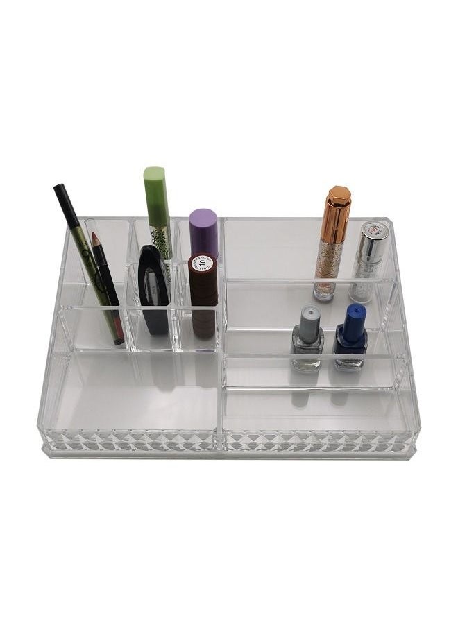 Acrylic Jewelry Desk Box Organizer Multi Grids Makeup Display Case Storage Tray Tabletop Vanity Holder Gifts for Home Office - pzsku/ZC8BA67535F3F084684D8Z/45/_/1676835074/a0fb1444-eaf6-46da-9765-9fbdd694a52b