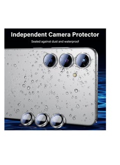 Generic Camera Lens Protector for Samsung Galaxy A25/A05S Accessories, 9H Tempered Glass Metal Individual Ring Camera Cover Screen Protector, Case Friendly, Anti Scratch - Silver  - Image 2