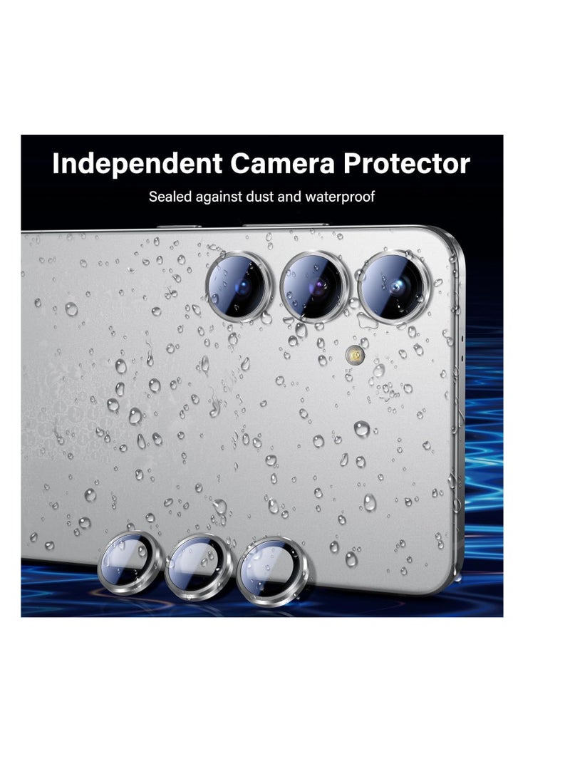 Generic - Camera Lens Protector for Samsung Galaxy A25/A05S Accessories, 9H Tempered Glass Metal Individual Ring Camera Cover Screen Protector, Case Friendly, Anti Scratch - Silver - Image 1