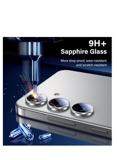 Generic Camera Lens Protector for Samsung Galaxy A25/A05S Accessories, 9H Tempered Glass Metal Individual Ring Camera Cover Screen Protector, Case Friendly, Anti Scratch - Silver  - Image 3