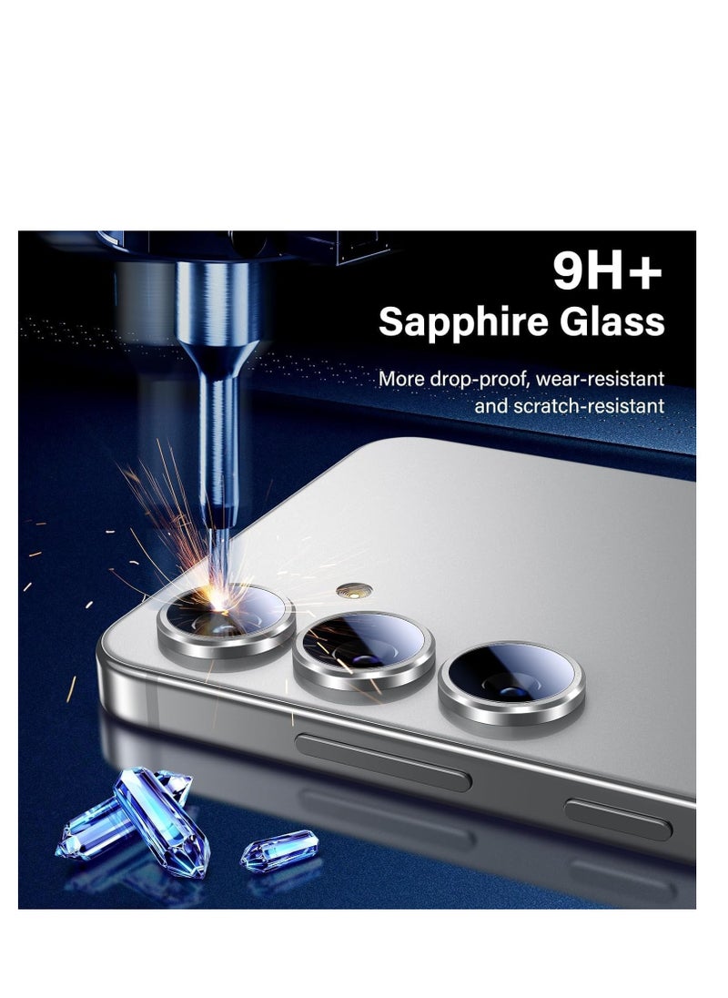 Generic - Camera Lens Protector for Samsung Galaxy A25/A05S Accessories, 9H Tempered Glass Metal Individual Ring Camera Cover Screen Protector, Case Friendly, Anti Scratch - Silver - Image 1