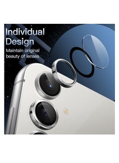 Generic Camera Lens Protector for Samsung Galaxy A25/A05S Accessories, 9H Tempered Glass Metal Individual Ring Camera Cover Screen Protector, Case Friendly, Anti Scratch - Silver  - Image 4