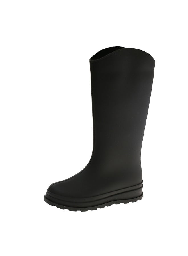 New High-top Women's Rain Boots, Fashionable And Trendy, Popular Long-tube Water Shoes, Non-slip, Waterproof, And Wear-resistant Rubber Shoes