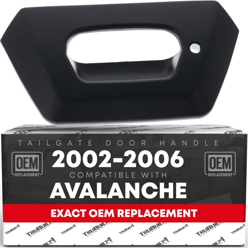 T1A Tailgate Handle Bezel Replacement Compatible with 20022006 Chevrolet Avalanche 1500 0206 Chevrolet Avalanche 2500 Textured Black OEM 15094722 93440179 GM1916105 82779 GM1916105 - Image 2