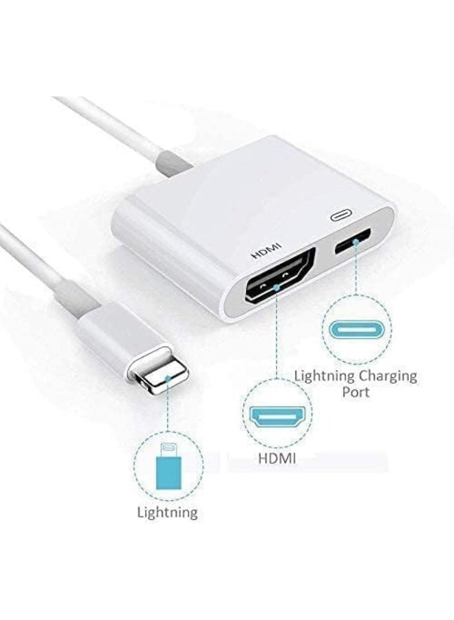 Apple MFi Certified Lightning to HDMI Digital AV Adapter 1080P HD Video HDMI Sync Screen Connector Cable with Charging Port Compatible with iPhone 14/13/12/11/ X/ 8/7/ iPad on HDTV/Projector/Monitor - Image 3