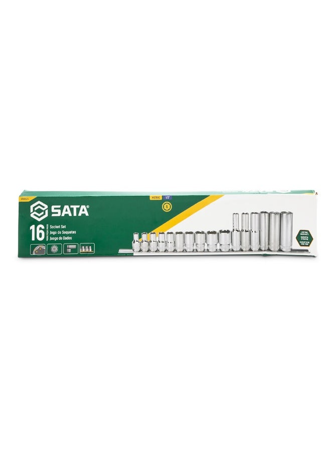 Sata SATA GL09520 16-Piece 1/2" Drive 6 Point Metric Socket Set  - Image 4