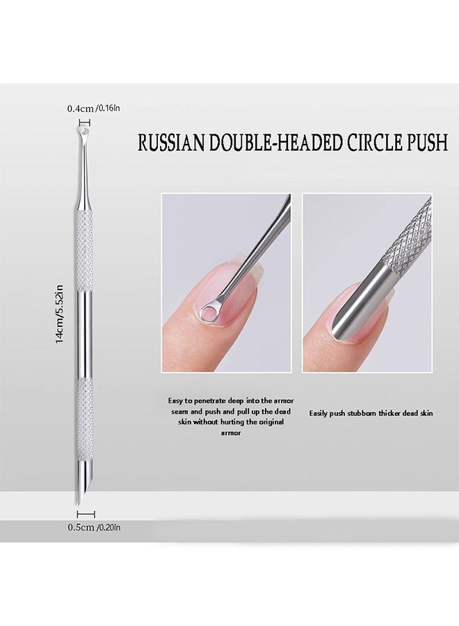 Quantum 4 PCS Manicure Kit, Stainless Steel Nail Tools with Double-Ended Cuticle Pusher, Stainless Steel Pusher for Dead Skin Removal Nail Art Tool - Image 5
