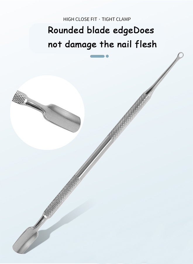 Quantum 4 PCS Manicure Kit, Stainless Steel Nail Tools with Double-Ended Cuticle Pusher, Stainless Steel Pusher for Dead Skin Removal Nail Art Tool - Image 3