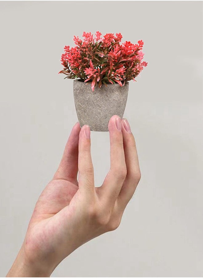 HomarKet - 6 Pcs Mini Artificial Potted Plants Multicolor - Image 1