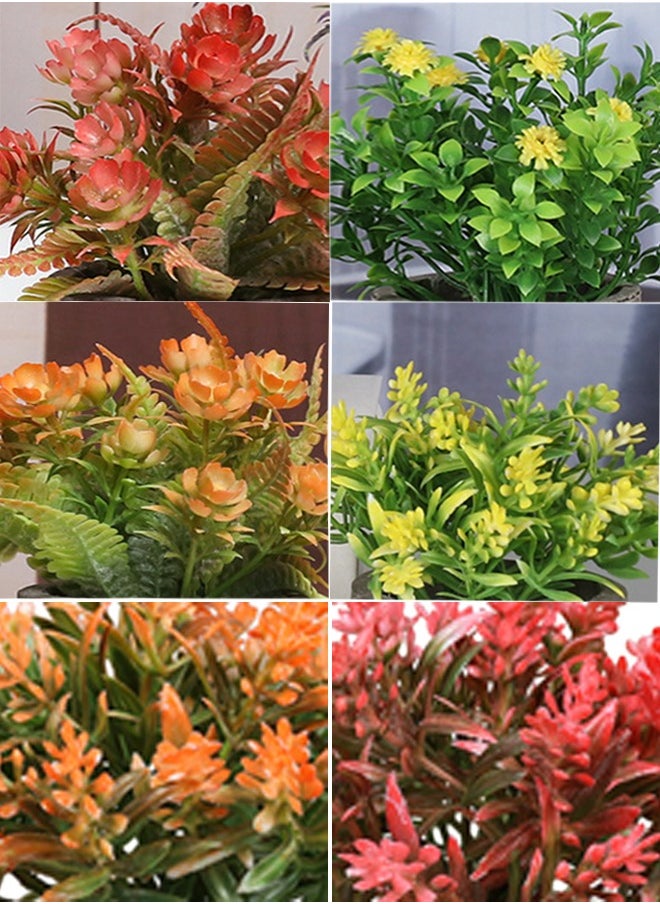 HomarKet - 6 Pcs Mini Artificial Potted Plants Multicolor - Image 1