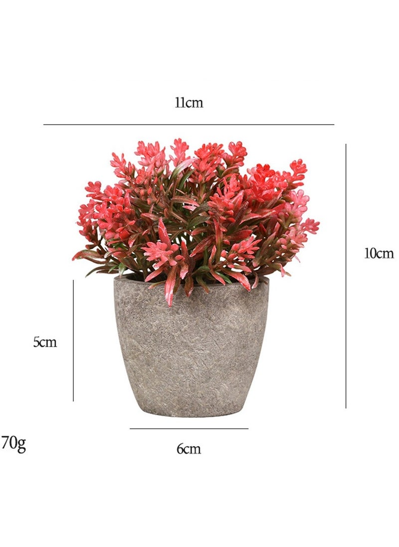 HomarKet - 6 Pcs Mini Artificial Potted Plants Multicolor - Image 1