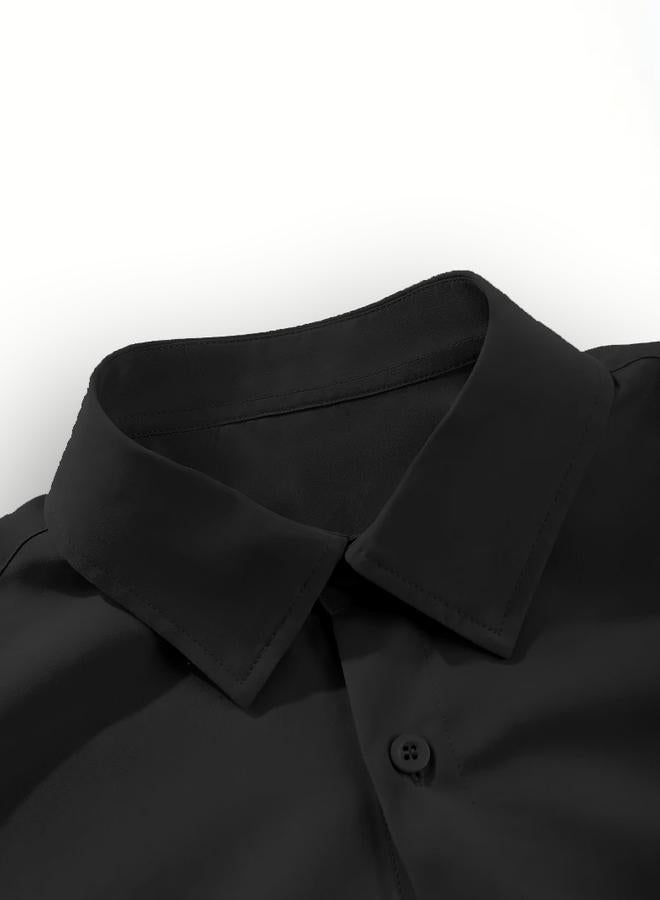 Take Two Men Plus Size Solid Casual Shirt and Pants Co-ord Set - Image 3