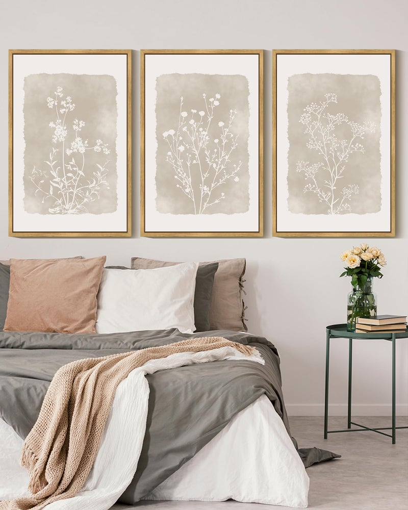 Drsoum Botanical Flower Wall Art Framed Vintage Floral Wall Prints Wildflower Neutral Rustic Bohemain Artwork Farmhouse Bedroom Ready to Hang 16x24in Natural Framed - Image 5