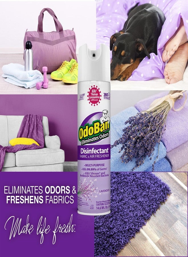 OdoBan Ready-to-Use Disinfectant and Harsh Aroma Eliminator, Cleaner and Fabric/Air Freshener, Set of 2, 14.6 Ounce 360-Degree Continuous Spray and 32 Ounce Trigger Spray, Lavender Scent - Image 3