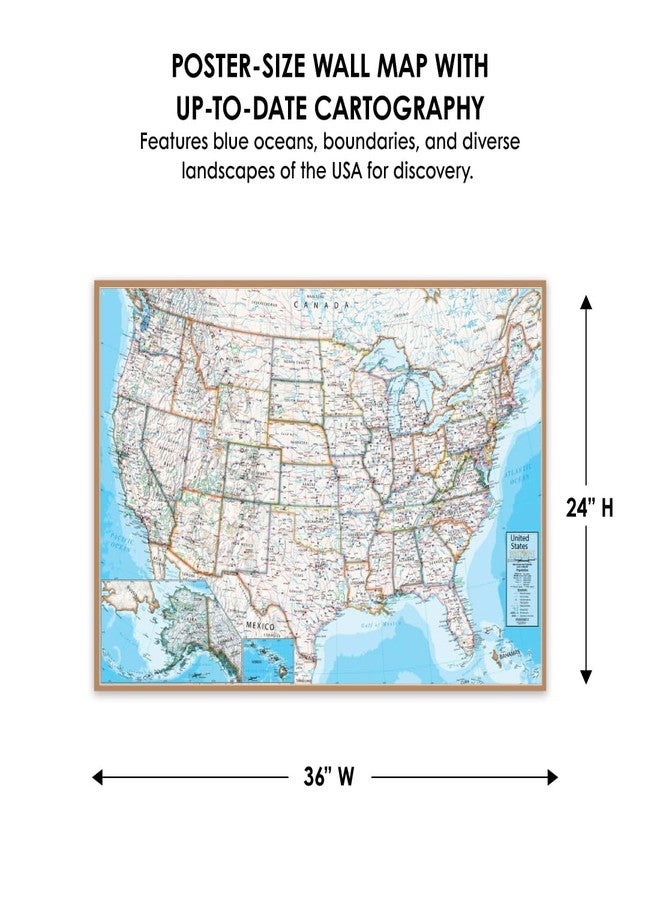 Waypoint Geographic Contemporary Series USA Wall Map, Laminated World Map Poster, Educational Wall Art For Home, Classroom, or Office, Unique Gifts, 24” x 36” - Image 3