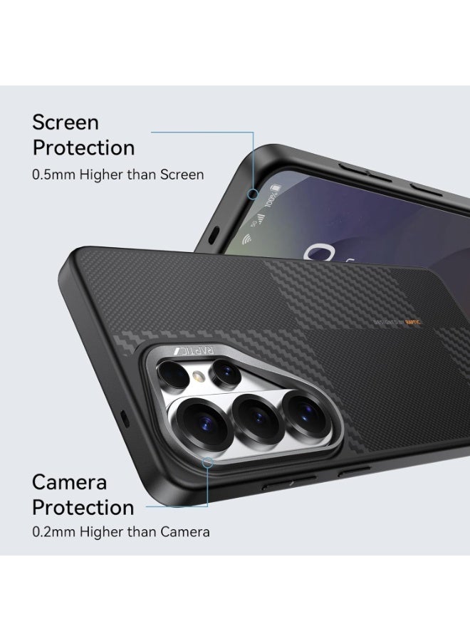 RAPTIC حافظة أراميد دوال لهاتف سامسونج جالاكسي S26 ألترا [متوافقة مع MagSafe] ألياف أراميد 1500D [مُختبرة ضد السقوط بمعيار عسكري حتى 13 قدم] غلاف هجين مع ممتص صدمات TPU - كهرمان السكون - Image 4