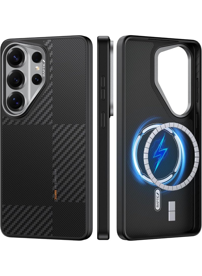 RAPTIC حافظة أراميد دوال لهاتف سامسونج جالاكسي S26 ألترا [متوافقة مع MagSafe] ألياف أراميد 1500D [مُختبرة ضد السقوط بمعيار عسكري حتى 13 قدم] غلاف هجين مع ممتص صدمات TPU - كهرمان السكون - Image 1