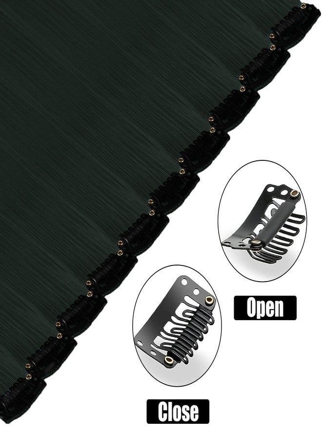 Olldag 12 PCS Black Hair Extensions Clip in, 22 Inch Colored Hair Extensions Party Highlights Long Straight Synthetic Hairpieces for Women Kids Girls - Image 3