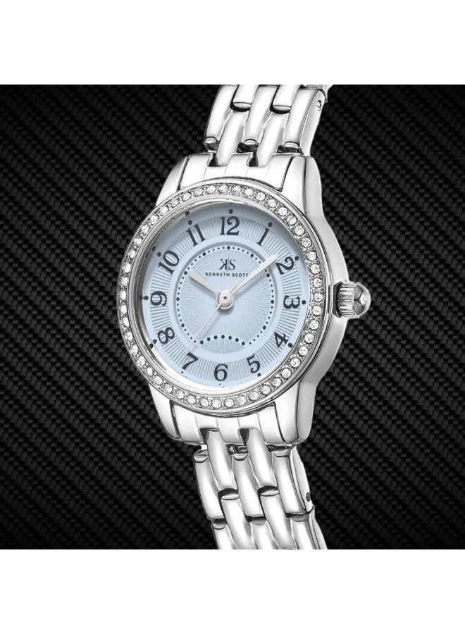 KENNETH SCOTT Women's Analog Display Watch With Silver Stainless Steel Strap - K25511-SBSL