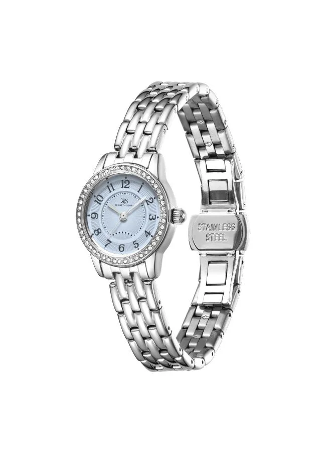 KENNETH SCOTT Women's Analog Display Watch With Silver Stainless Steel Strap - K25511-SBSL