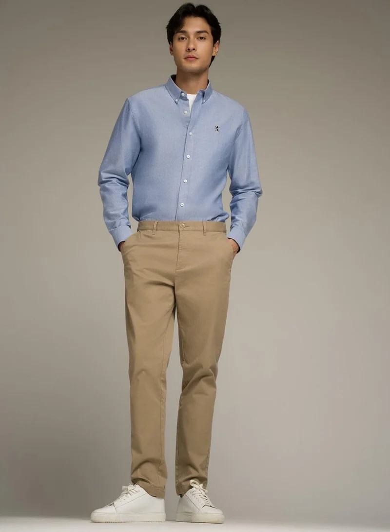 GIORDANO Men's Oxford Long Sleeve Shirt