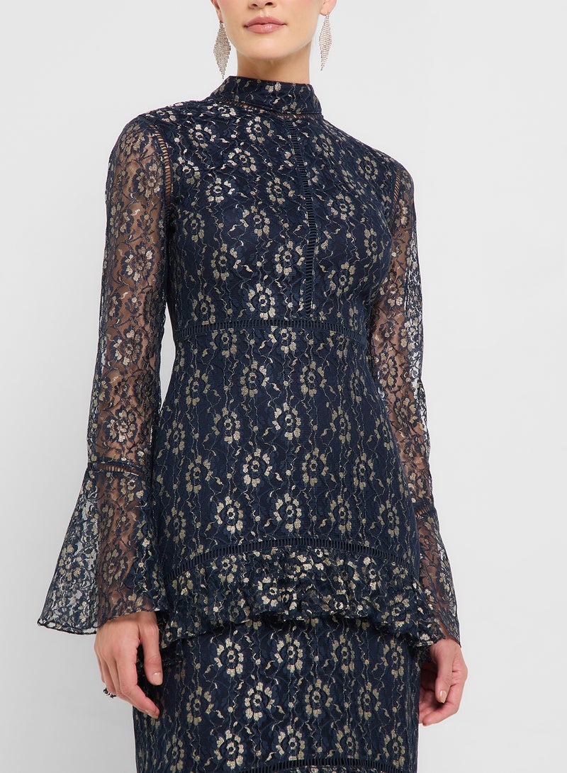 Frock and Frill Ruffle Flared Sleeve Midi Dress  - Image 3