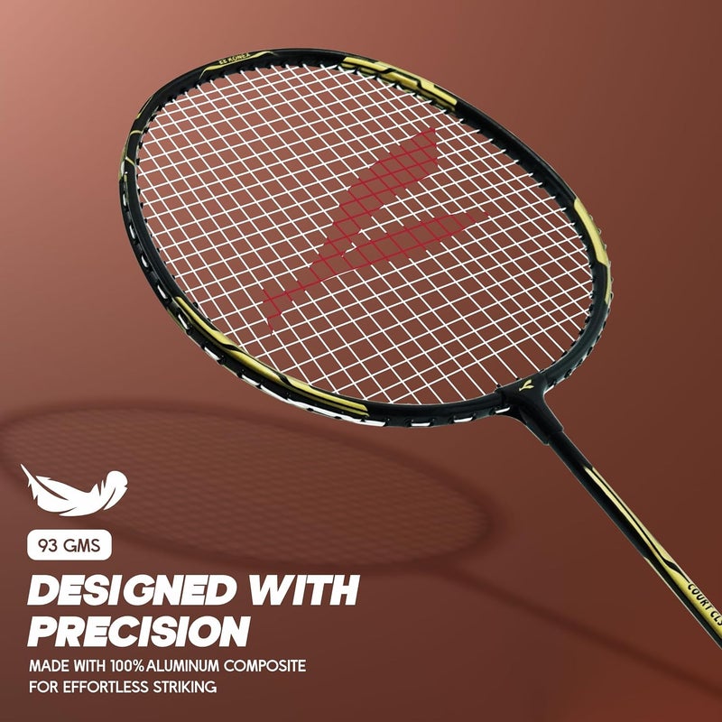 KONEX Aluminium Badminton Racquet | Optimized String Tension, Ergonomic Grip & Durable Frame | Full Cover Included - Black (Pack of 2) - Image 2