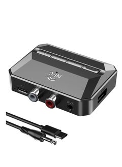 Bluetooth 5.3 Receiver Audio Adapter for Home Stereo, NFC-Enabled Bluetooth Stereo Adapter for Speakers, RCA 3.5mm AUX for Music Streaming Stereo System, Support USB Driver/TF Card Play Music
