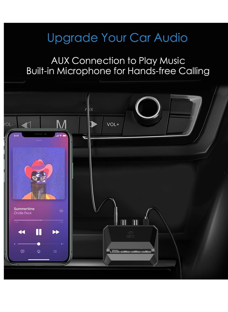 SYOSI - Bluetooth 5.3 Receiver Audio Adapter for Home Stereo, NFC-Enabled Bluetooth Stereo Adapter for Speakers, RCA 3.5mm AUX for Music Streaming Stereo System, Support USB Driver/TF Card Play Music - Image 1