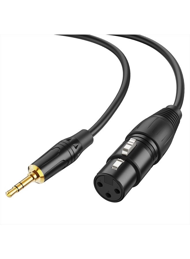 CableCreation كابل 1/8 بوصة 3.5 مم إلى XLR، كابل ميكروفون XLR أنثوي متوازن إلى 3.5 مم بطول 3 أقدام/0.9 م، أسود - Image 1