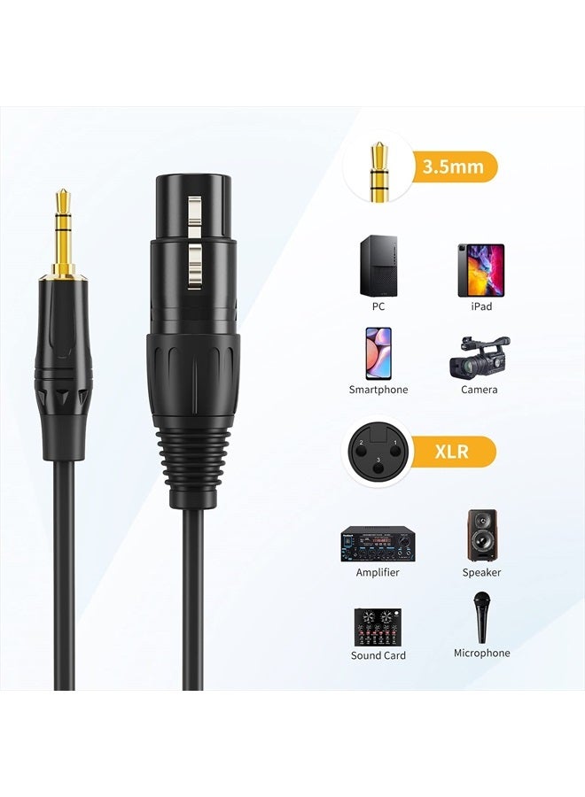 CableCreation كابل 1/8 بوصة 3.5 مم إلى XLR، كابل ميكروفون XLR أنثوي متوازن إلى 3.5 مم بطول 3 أقدام/0.9 م، أسود - Image 5