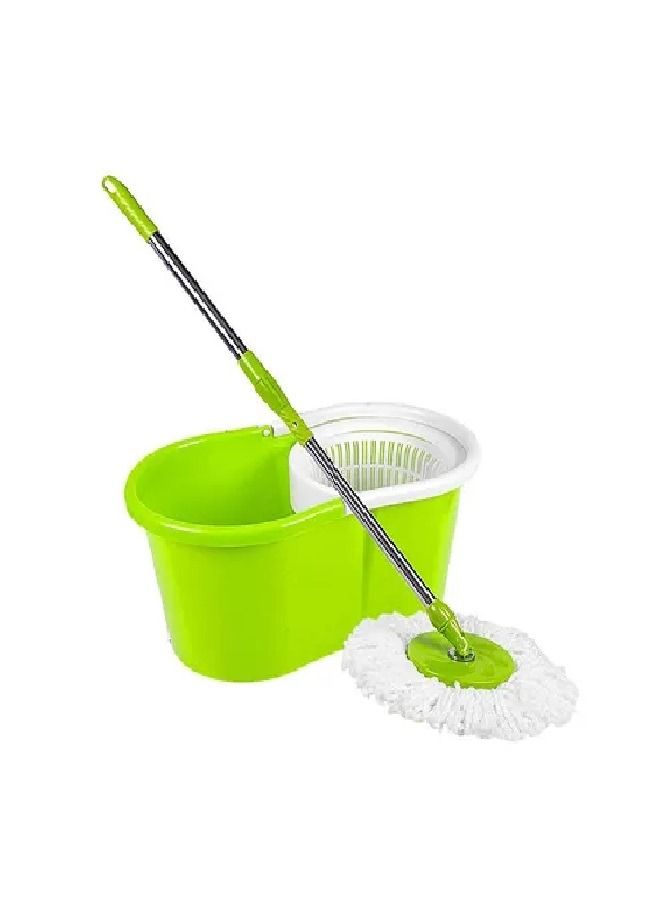 ممسحة دوارة 360 درجة من الستانلس ستيل مع دلو أخضر/أبيض - Image 2