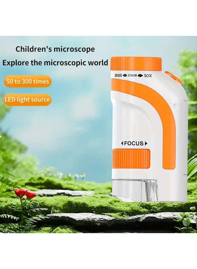 Orange Kids Microscope Science Experiment Toy Portable Insect Plant Observation Kit - Image 5