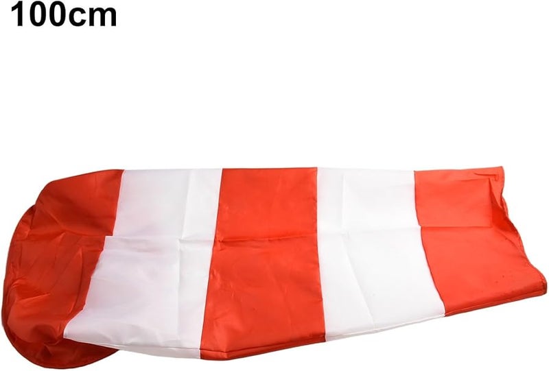 100cm Ripstop Polyester Airport Windsock with Reflective Stripes for Aviation Meteorology Agriculture Industrial Use - Image 4