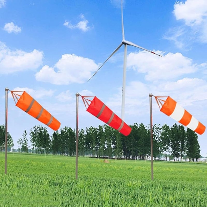 100cm Ripstop Polyester Airport Windsock with Reflective Stripes for Aviation Meteorology Agriculture Industrial Use - Image 3