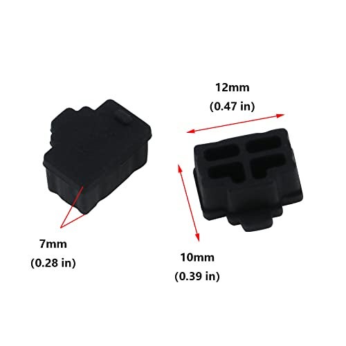 Antrader Ethernet Hub Port RJ-45 Anti Dust Cover Cap Protector Plug,Black,24-Pack - Image 2
