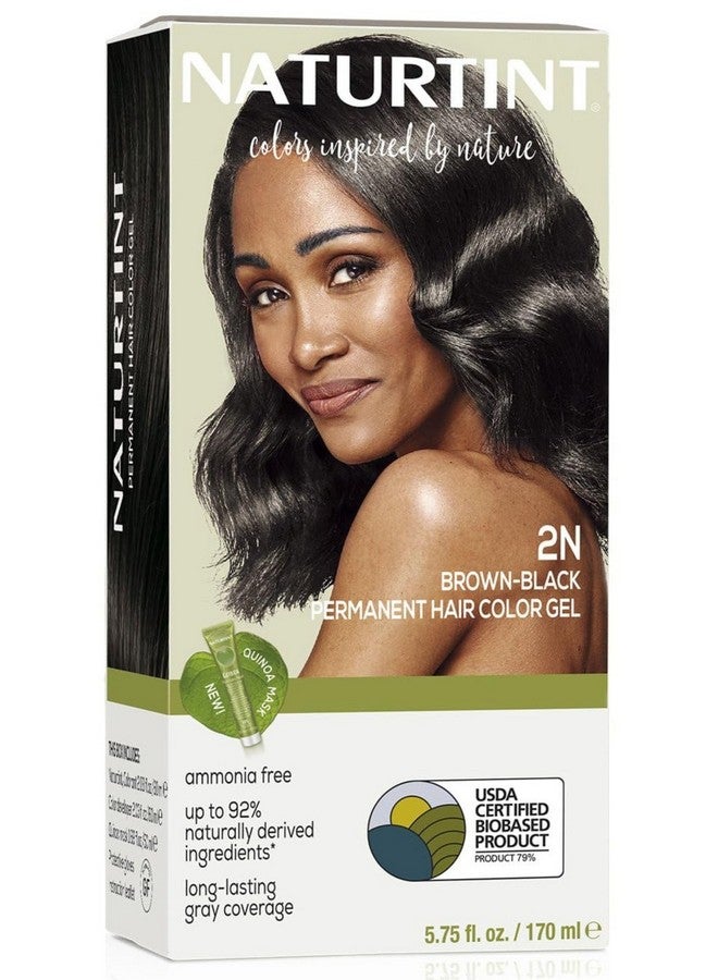 Naturtint 2N Brown Black Permanent Hair Color (Pack of 1), Ammonia Free, Vegan, Cruelty Free, up to 100% Gray Coverage, Long Lasting Results (Packaging may vary) - Image 1