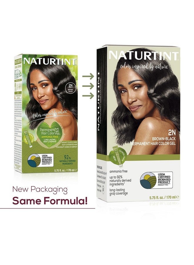Naturtint 2N Brown Black Permanent Hair Color (Pack of 1), Ammonia Free, Vegan, Cruelty Free, up to 100% Gray Coverage, Long Lasting Results (Packaging may vary) - Image 2