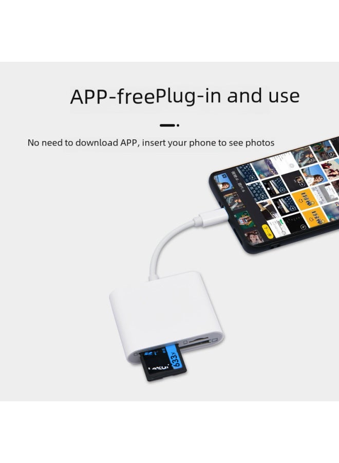 Neutral For Apple 15promax Mobile Phone Type-c Card Reader Tf Card Sd Camera Cf Card Three-in-one Adapter - Image 2