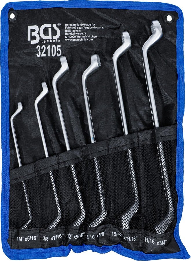 BGS 32105 Double Ring Spanner Set, 75 ° offset, 1/4 inch and 3/4inch, Inch Sizes, Set of 6 - Image 5