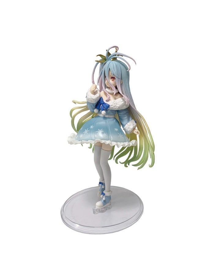 No Game No Life Shiro Special Edition Figure, Winter Outfit Beautiful Girl Anime Statue（Height：21 CM） - Image 3