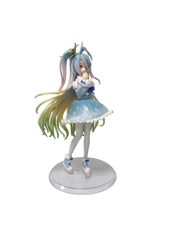 No Game No Life Shiro Special Edition Figure, Winter Outfit Beautiful Girl Anime Statue（Height：21 CM） - Image 2
