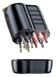 JoyousSto 2 in 1 Electric Hair Oil Dispenser Scalp Massager Scalp Applicator Brush,Hair Oiling Applicator, Oil Applicator for Hair, Oil Dispenser for Hair Growth, Scalp Massager Applicator Brush for Hair Treatment Essential Oils Liquids, Automatic Massage Function, Fast Absorption, Suitable for Scalp Care and Massage at Home Or Outdoors black  - Image 1