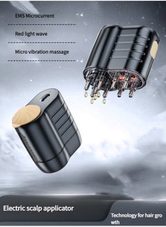 JoyousSto 2 in 1 Electric Hair Oil Dispenser Scalp Massager Scalp Applicator Brush,Hair Oiling Applicator, Oil Applicator for Hair, Oil Dispenser for Hair Growth, Scalp Massager Applicator Brush for Hair Treatment Essential Oils Liquids, Automatic Massage Function, Fast Absorption, Suitable for Scalp Care and Massage at Home Or Outdoors black  - Image 4