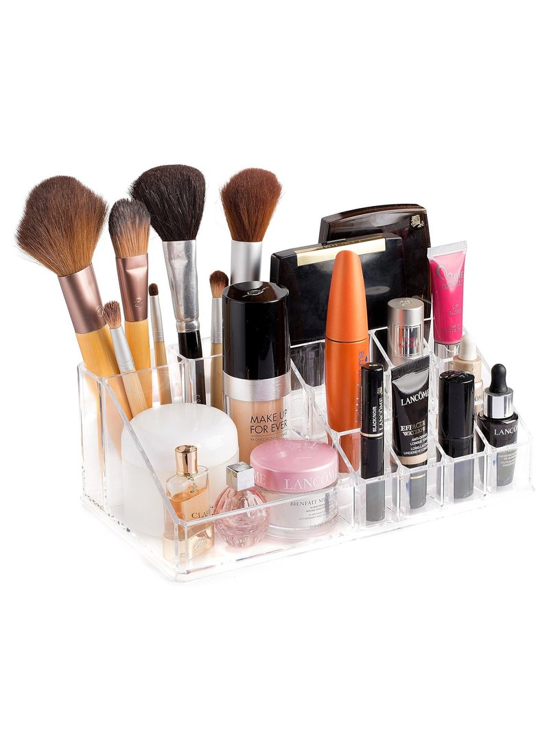 Generic Acrylic Makeup Organizer Adjustable Cosmetic Storage Bag Large Capacity Fits Jewelry Makeup Brushes Lipstick Clear - Cosmetic Storage Organizer Easily organize your jewelry and hair accessories. Looks elegant when placed on your vanity, bathroom counter or dresser. Transparent design for easy viewing - Rings, Earrings, Makeup Brush Organizer - Makeup Organizer - Excellent Gift for Girls on Wedding Anniversary, Birthday, Valentine's Day - Women's Accessories Organizer and Vanity  - Image 5