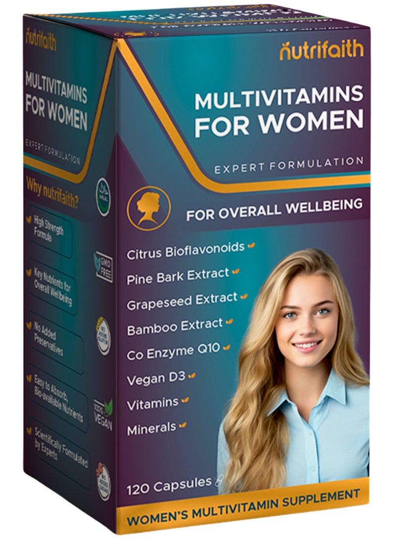 Nutrifaith Multivitamins for Women – Complete Daily Vitamin & Mineral Support for Energy, Immunity & Wellness – 120 Tablets - Image 2